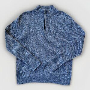 Fairlane Cashmere/Cotton Quarter Zip Pullover Sweater Men's Size Medium Grey
